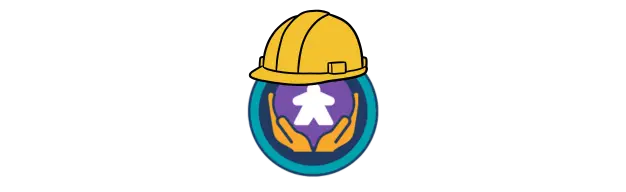 Logo with construction helmet on top
